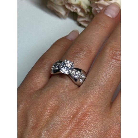925 STERLING SILVER CZ RING SIZE 6.5 - Picture 7 of 10